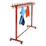 Garderobenständer, fahrbar, 100 cm breit, 24 Haken 